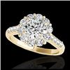 Image 1 : 2 ctw H-SI/I Diamond Solitaire Halo Ring 10K Yellow Gold - REF-225F2N - SKU:33420