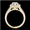 Image 2 : 2 ctw H-SI/I Diamond Solitaire Halo Ring 10K Yellow Gold - REF-225F2N - SKU:33420