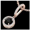 5 ctw Black & White VS/SI Diamond Necklace 14K Rose Gold - REF-49W3H - SKU:23269
