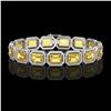 34.91 ctw Fancy Citrine & Diamond Halo Bracelet 10K White Gold - REF-336N4A - SKU:41564