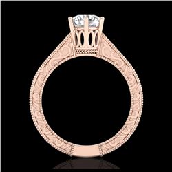 1 ctw VS/SI Diamond Solitaire Art Deco Ring 18K Rose Gold - REF-330Y2X - SKU:36927