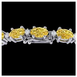 12 ctw Citrine & VS/SI Diamond Eternity Bracelet 10K White Gold - REF-72K5W - SKU:21446