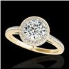 1.55 ctw H-SI/I Diamond Solitaire Halo Ring 10K Yellow Gold - REF-197V7Y - SKU:34276