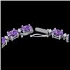 61.85 ctw Amethyst & VS/SI Diamond Eternity Necklace 10K White Gold - REF-275V8Y - SKU:29497
