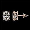 Image 2 : 2.50 ctw VS/SI Oval Diamond Stud Earrings 10K Rose Gold - REF-735R2K - SKU:33112