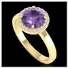Image 2 : 2 ctw Amethyst & Halo VS/SI Diamond Ring 18K Yellow Gold - REF-48M5F - SKU:21618