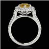 Image 2 : 2.16 ctw SI/I Fancy Intense Yellow Diamond Ring 10K White Gold - REF-166A4V - SKU:33956
