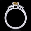 Image 3 : 1.50 ctw Intense Fancy Yellow Diamond Ring 18K White Gold - REF-218R2K - SKU:37602