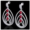 Image 1 : 4 ctw Ruby & VS/SI Diamond Earrings 18K White Gold - REF-307F3N - SKU:22457