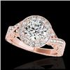 Image 1 : 1.75 ctw H-SI/I Diamond Solitaire Halo Ring 10K Rose Gold - REF-354X5R - SKU:34523