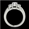 Image 2 : 2 ctw H-SI/I Diamond 3 Stone Solitaire Set 10K White Gold - REF-218F2N - SKU:35439