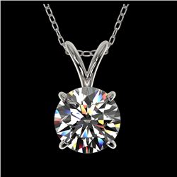 1 ctw H-SI/I Diamond Solitaire Necklace 10K White Gold - REF-180F2N - SKU:33182
