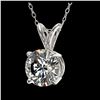Image 2 : 1 ctw H-SI/I Diamond Solitaire Necklace 10K White Gold - REF-180F2N - SKU:33182