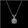 Image 3 : 1 ctw H-SI/I Diamond Solitaire Necklace 10K White Gold - REF-180F2N - SKU:33182