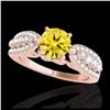 Image 1 : 1.70 ctw SI/I Fancy Intense Yellow Diamond Ring 10K Rose Gold - REF-135R2K - SKU:35267
