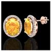 Image 2 : 5 ctw Citrine & VS/SI Diamond Earrings 14K Rose Gold - REF-67M3F - SKU:21050