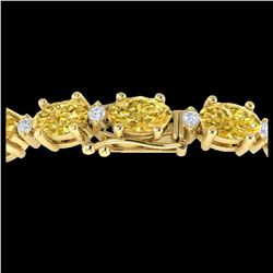 25.8 ctw Citrine & VS/SI Diamond Eternity Bracelet 10K Yellow Gold - REF-118M4F - SKU:29449