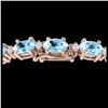 15.9 ctw Aquamarine & VS/SI Diamond Eternity Bracelet 10K Rose Gold - REF-161K8W - SKU:29361
