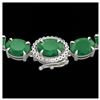 92 ctw Emerald & VS/SI Diamond Necklace 14K White Gold - REF-618M2F - SKU:23458
