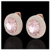 9 ctw Morganite & VS/SI Diamond Earrings 14K Rose Gold - REF-273R5K - SKU:20228