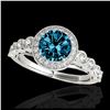 1.93 ctw SI Fancy Blue Diamond Halo Ring 10K White Gold - REF-238F6N - SKU:33612