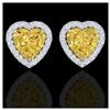 2 ctw Citrine & VS/SI Diamond Earrings Heart 14K White Gold - REF-49F3N - SKU:21202