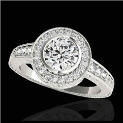 2 ctw H-SI/I Diamond Solitaire Halo Ring 10K White Gold - REF-394H3M - SKU:33900