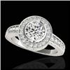 2 ctw H-SI/I Diamond Solitaire Halo Ring 10K White Gold - REF-394H3M - SKU:33900