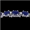23.5 ctw Sapphire & VS/SI Diamond Eternity Bracelet 10K White Gold - REF-143W6H - SKU:29377