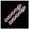 6 ctw Amethyst & VS/SI Diamond Tennis Earrings 10K Yellow Gold - REF-39K3W - SKU:21510