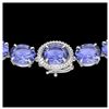 170 ctw Tanzanite & Diamond Eternity Necklace 14K White Gold - REF-3163M6F - SKU:22317