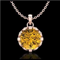 1.50 ctw Intense Fancy Yellow Diamond Art Deco Necklace 18K Rose Gold - REF-218W2H - SKU:37386