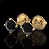 1.01 ctw Fancy Black Diamond Art Deco Stud Earrings 18K Yellow Gold - REF-40A2V - SKU:38229