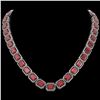 80.32 ctw Tourmaline & Diamond Halo Necklace 10K White Gold - REF-1178Y4X - SKU:41492