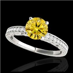 1.43 ctw SI Intense Yellow Diamond Ring 10K White Gold - REF-229H3M - SKU:34619