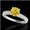 1.43 ctw SI Intense Yellow Diamond Ring 10K White Gold - REF-229H3M - SKU:34619