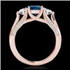 Image 2 : 1.75 ctw SI Fancy Blue Diamond 3 Stone Ring 10K Rose Gold - REF-156W8H - SKU:35355