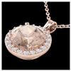1.75 ctw Morganite & Halo VS/SI Diamond Necklace 14K Rose Gold - REF-54A5V - SKU:21565