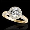 1.50 ctw H-SI/I Diamond Solitaire Halo Ring 10K Yellow Gold - REF-204A5V - SKU:33564