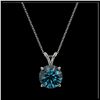 Image 3 : 2.04 ctw Intense Blue Diamond Necklace 10K White Gold - REF-343N2A - SKU:36814