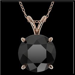 2.58 ctw Fancy Black Diamond Solitaire Necklace 10K Rose Gold - REF-73V5Y - SKU:36822