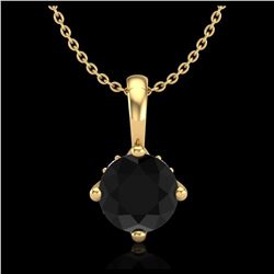 0.82 ctw Fancy Black Diamond Art Deco Stud Necklace 18K Yellow Gold - REF-63K6W - SKU:37802