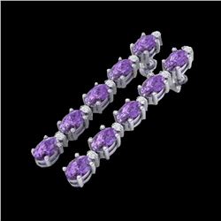 10.36 ctw Amethyst & VS/SI Diamond Tennis Earrings 10K White Gold - REF-58A2V - SKU:29385