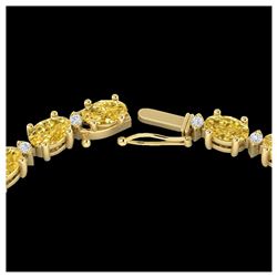 28 ctw Citrine & VS/SI Diamond Eternity Necklace 10K Yellow Gold - REF-146Y5X - SKU:21591