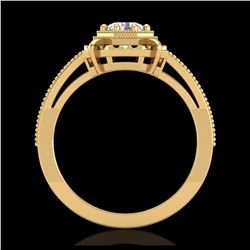 0.53 ctw VS/SI Diamond Art Deco Ring 18K Yellow Gold - REF-136X4R - SKU:36871