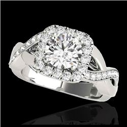 2 ctw H-SI/I Diamond Solitaire Halo Ring 10K White Gold - REF-259K3W - SKU:33316