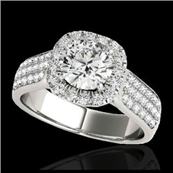 1.80 ctw H-SI/I Diamond Solitaire Halo Ring 10K White Gold - REF-193X6R - SKU:34060
