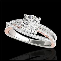 1.40 ctw H-SI/I Diamond Solitaire Ring 10K White & Rose Gold - REF-163V6Y - SKU:35543
