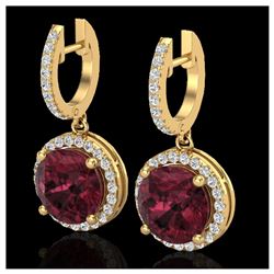 5.50 ctw Garnet & VS/SI Diamond 18K Yellow Gold - REF-87X8R - SKU:23185
