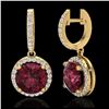 Image 2 : 5.50 ctw Garnet & VS/SI Diamond 18K Yellow Gold - REF-87X8R - SKU:23185